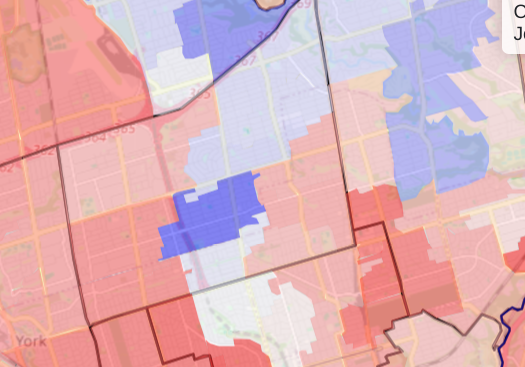 screenshot of advance-poll results viewier